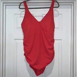 NWT Anne Cole 1-Pc 22W Pinkish Swim Bathing Suit Swimsuit $108